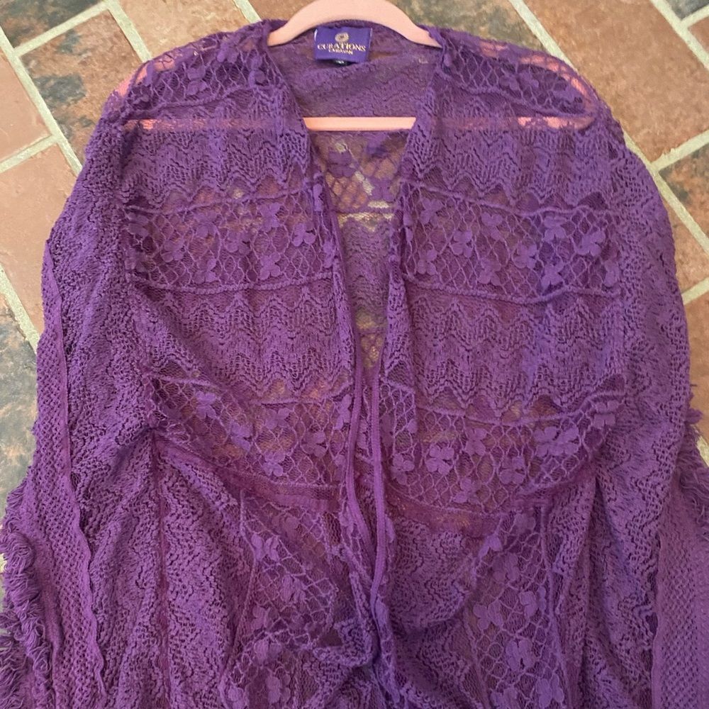 Purple crochet Kimono/Cover up from Curations Caravan
